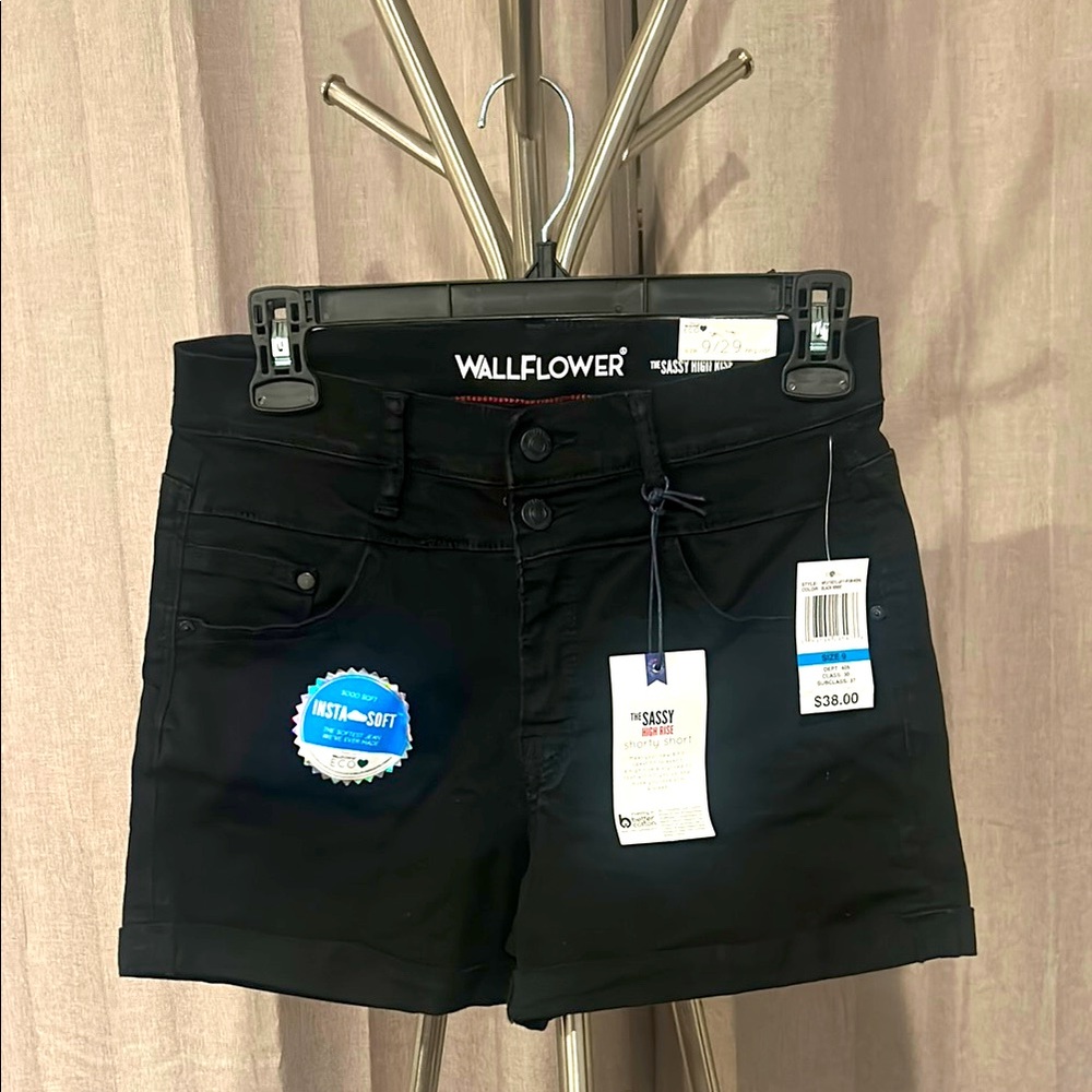 Wallflower‎ Black Denim Cut-Off Jean Shorts